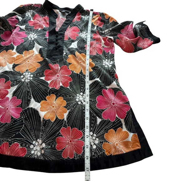 Alfani 100% Silk Floral Tunic Top - Picture 5 of 9